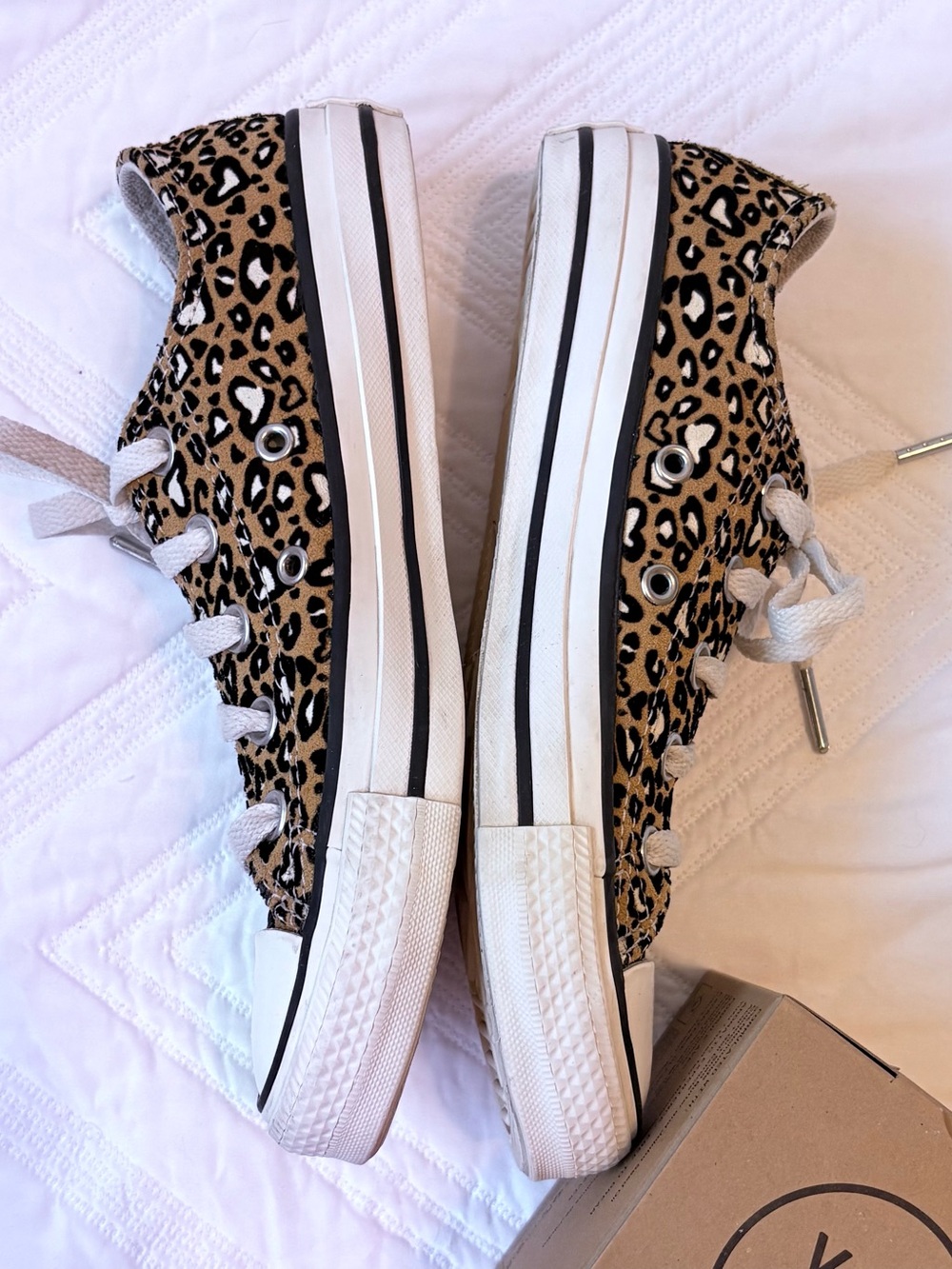 Converse All Star Leopard Print Sneakers - Tan/Black/White